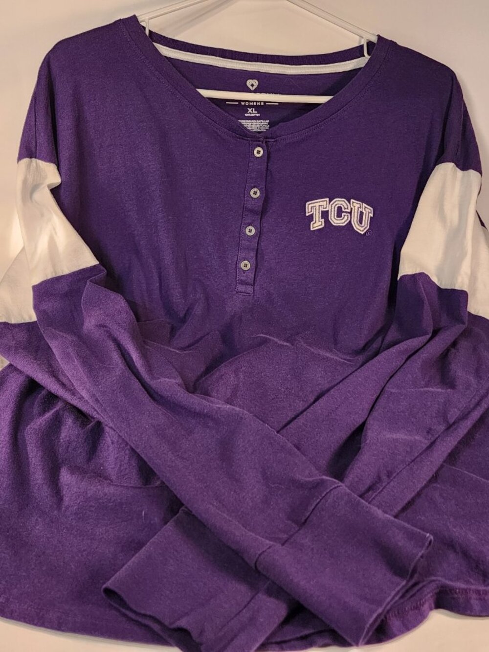 Colosseum TCU Hornfrogs Women's long-sleeve henley shirt size XL